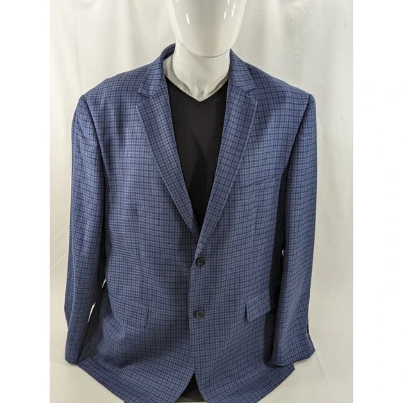 Pronto‎ Uomo PlatinumBlazer Sport Coat Two Button Wool Suit Jacket 48R Wool